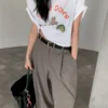 S260916格子西裝褲